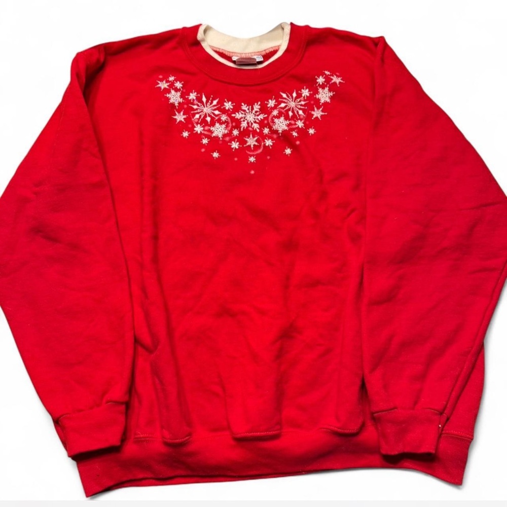 Red Sweatshirt with snowflake design